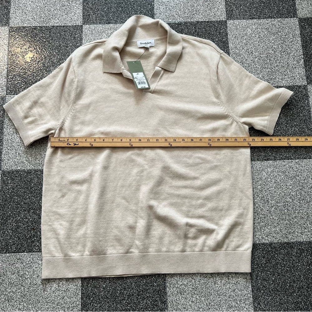 NWT Men's Goodfellow & Co Short Sleeve Johnny Collar Polo Shirt- XL - Picture 6 of 9